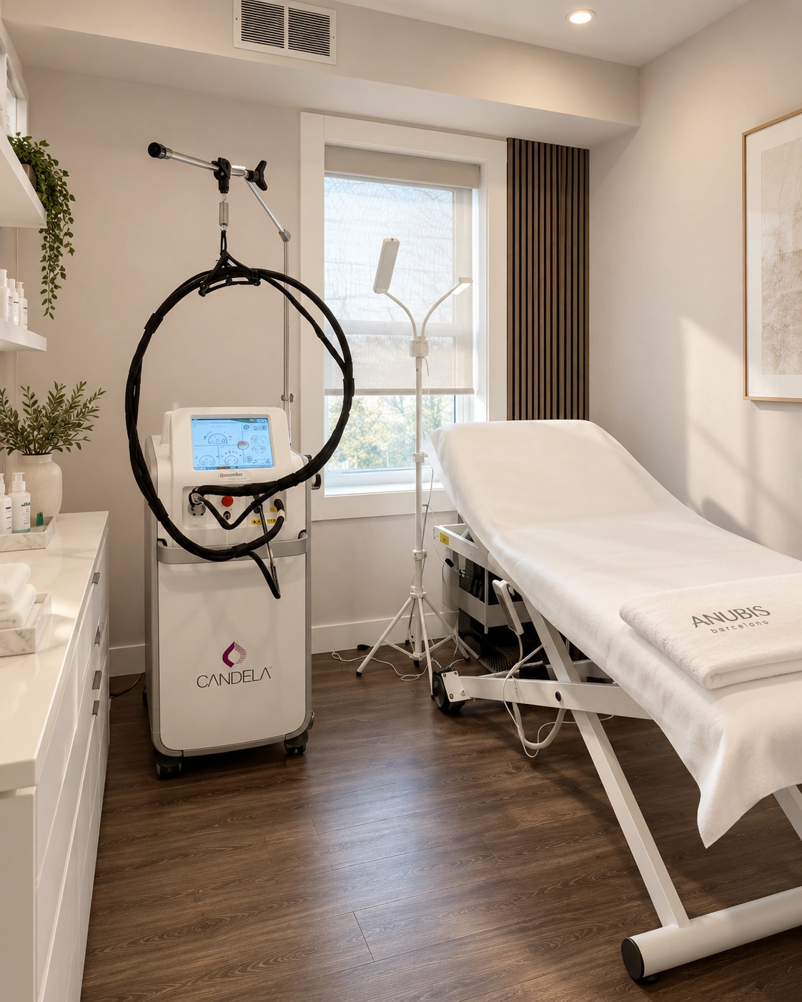 BE SPACE / Laser Hair Removal — editorial room and Candela visual